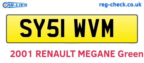 SY51WVM are the vehicle registration plates.