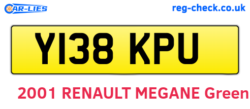 Y138KPU are the vehicle registration plates.