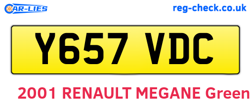 Y657VDC are the vehicle registration plates.