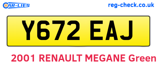 Y672EAJ are the vehicle registration plates.