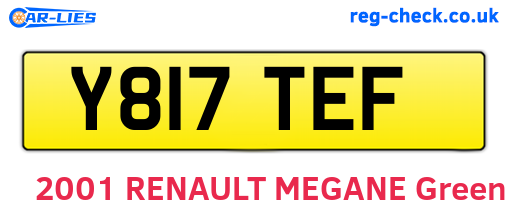 Y817TEF are the vehicle registration plates.