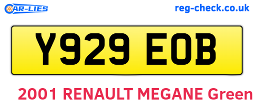 Y929EOB are the vehicle registration plates.