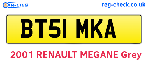 BT51MKA are the vehicle registration plates.