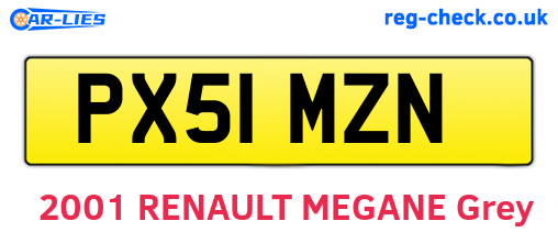 PX51MZN are the vehicle registration plates.
