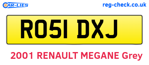 RO51DXJ are the vehicle registration plates.