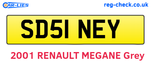 SD51NEY are the vehicle registration plates.