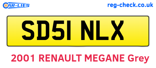 SD51NLX are the vehicle registration plates.
