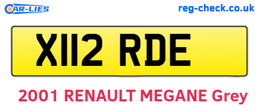 X112RDE are the vehicle registration plates.