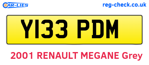 Y133PDM are the vehicle registration plates.