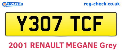 Y307TCF are the vehicle registration plates.