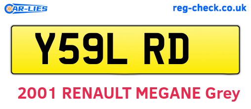 Y59LRD are the vehicle registration plates.