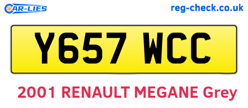 Y657WCC are the vehicle registration plates.
