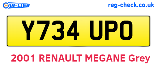 Y734UPO are the vehicle registration plates.