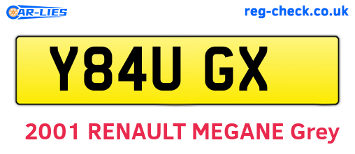 Y84UGX are the vehicle registration plates.