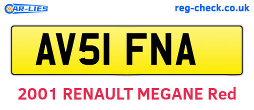 AV51FNA are the vehicle registration plates.