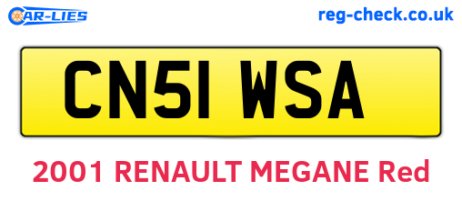 CN51WSA are the vehicle registration plates.