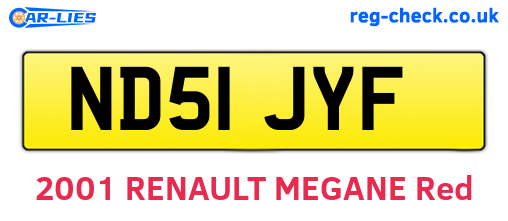 ND51JYF are the vehicle registration plates.