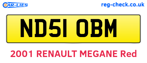 ND51OBM are the vehicle registration plates.