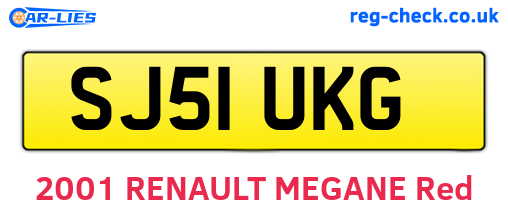 SJ51UKG are the vehicle registration plates.