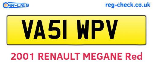 VA51WPV are the vehicle registration plates.