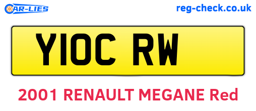 Y10CRW are the vehicle registration plates.