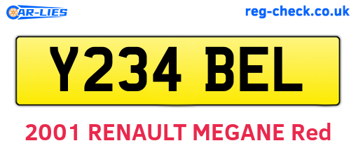 Y234BEL are the vehicle registration plates.