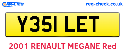 Y351LET are the vehicle registration plates.