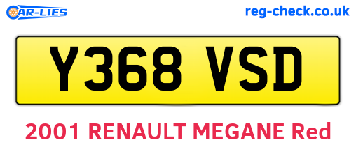 Y368VSD are the vehicle registration plates.