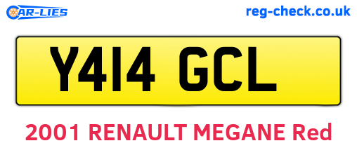 Y414GCL are the vehicle registration plates.