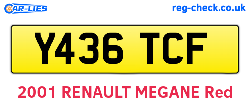 Y436TCF are the vehicle registration plates.