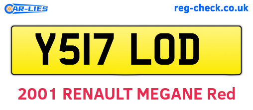 Y517LOD are the vehicle registration plates.