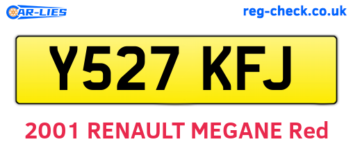 Y527KFJ are the vehicle registration plates.