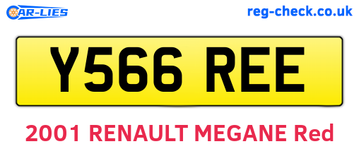 Y566REE are the vehicle registration plates.