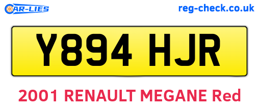 Y894HJR are the vehicle registration plates.