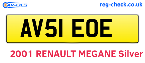 AV51EOE are the vehicle registration plates.