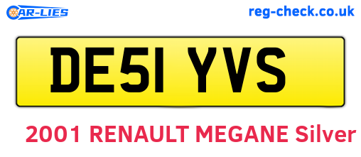 DE51YVS are the vehicle registration plates.