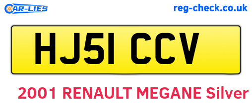 HJ51CCV are the vehicle registration plates.