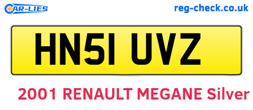 HN51UVZ are the vehicle registration plates.
