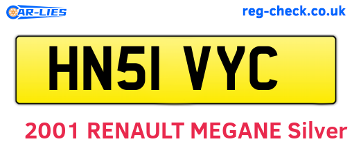 HN51VYC are the vehicle registration plates.