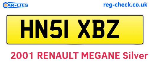 HN51XBZ are the vehicle registration plates.