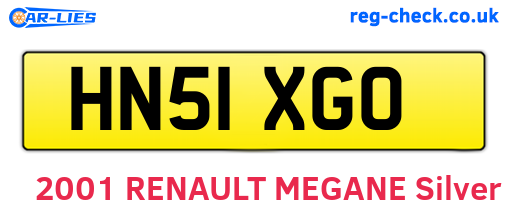 HN51XGO are the vehicle registration plates.