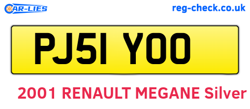 PJ51YOO are the vehicle registration plates.