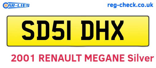 SD51DHX are the vehicle registration plates.