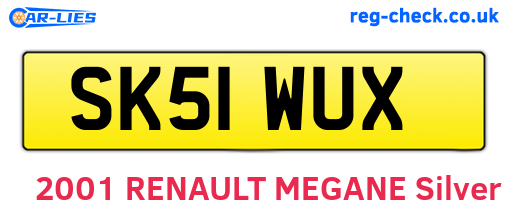 SK51WUX are the vehicle registration plates.