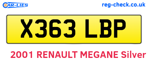 X363LBP are the vehicle registration plates.