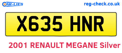 X635HNR are the vehicle registration plates.