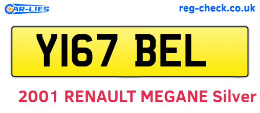 Y167BEL are the vehicle registration plates.
