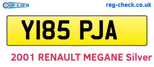 Y185PJA are the vehicle registration plates.