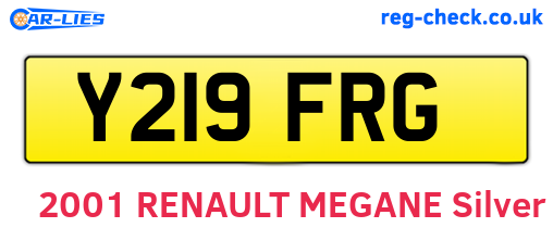 Y219FRG are the vehicle registration plates.