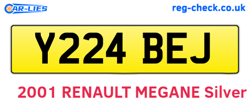 Y224BEJ are the vehicle registration plates.